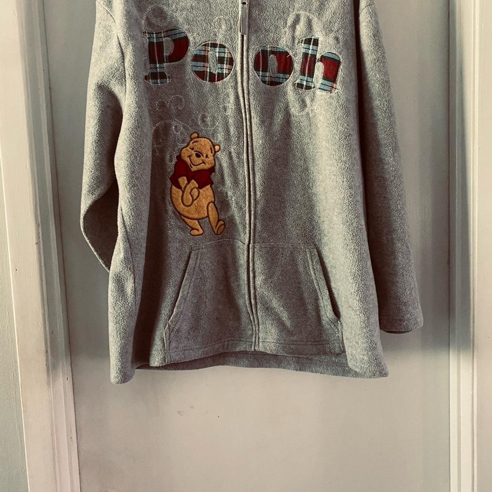 Vintage Disney Winnie The Pooh Gray Hoodie Full Zip jacket